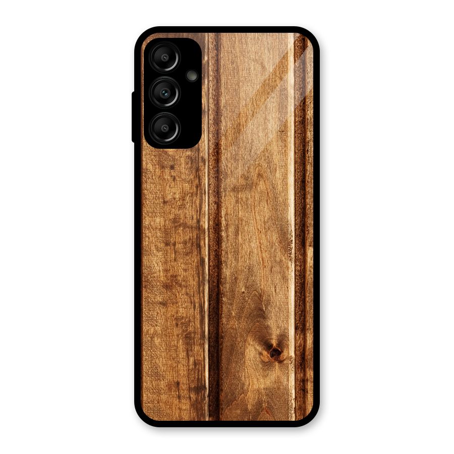 Classic Wood Print Glass Back Case for Galaxy A14 5G