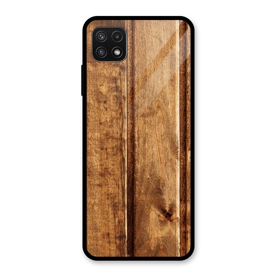 Classic Wood Print Glass Back Case for Galaxy A22 5G