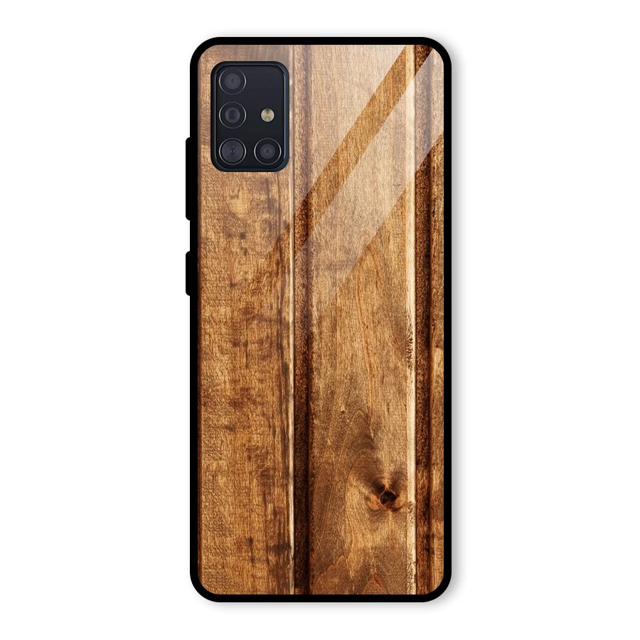 Classic Wood Print Glass Back Case for Galaxy A51