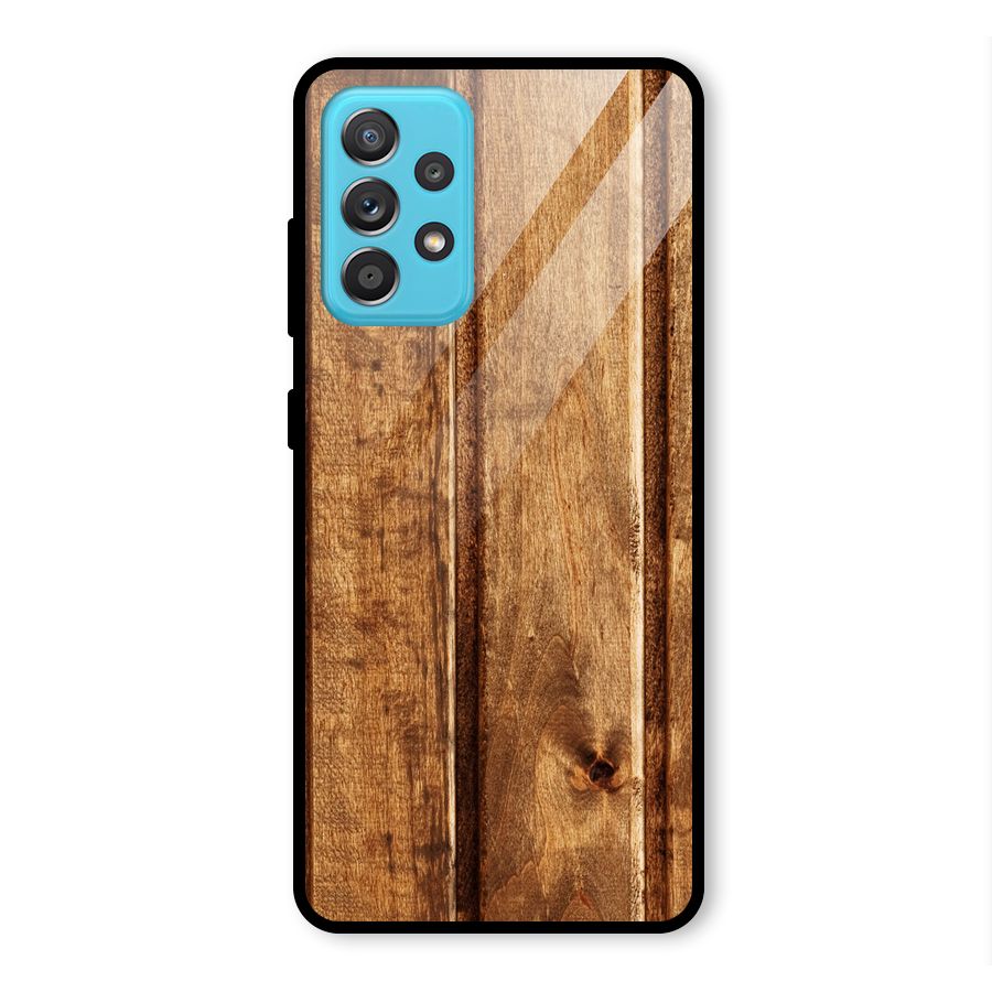 Classic Wood Print Glass Back Case for Galaxy A52