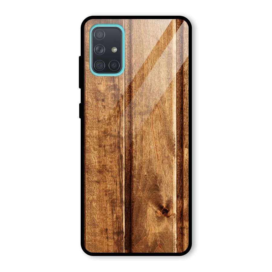 Classic Wood Print Glass Back Case for Galaxy A71
