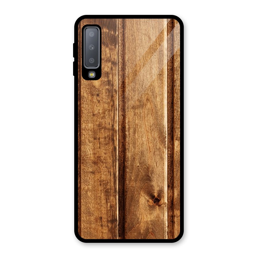 Classic Wood Print Glass Back Case for Galaxy A7 (2018)