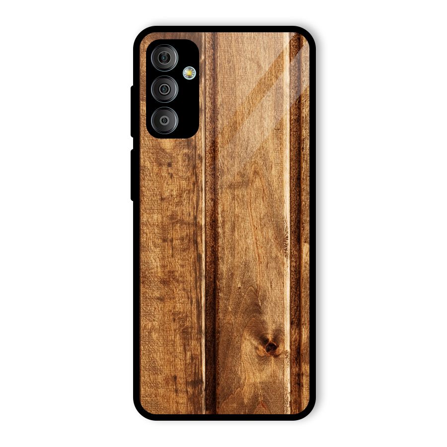 Classic Wood Print Glass Back Case for Galaxy F23