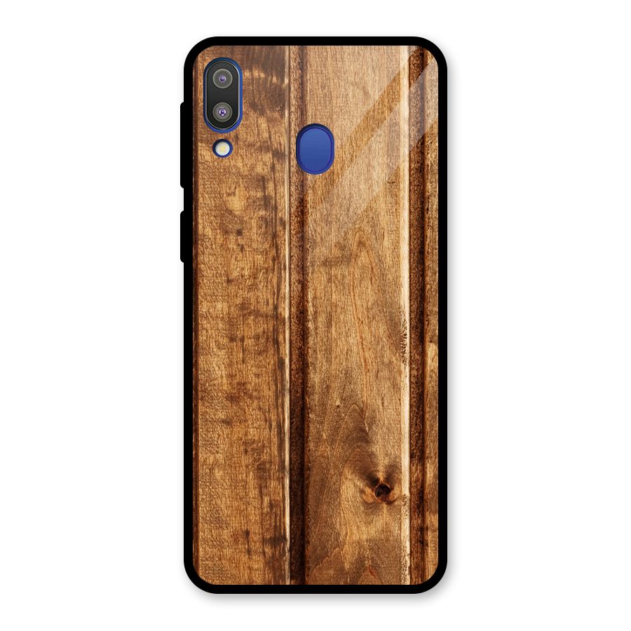 Classic Wood Print Glass Back Case for Galaxy M20
