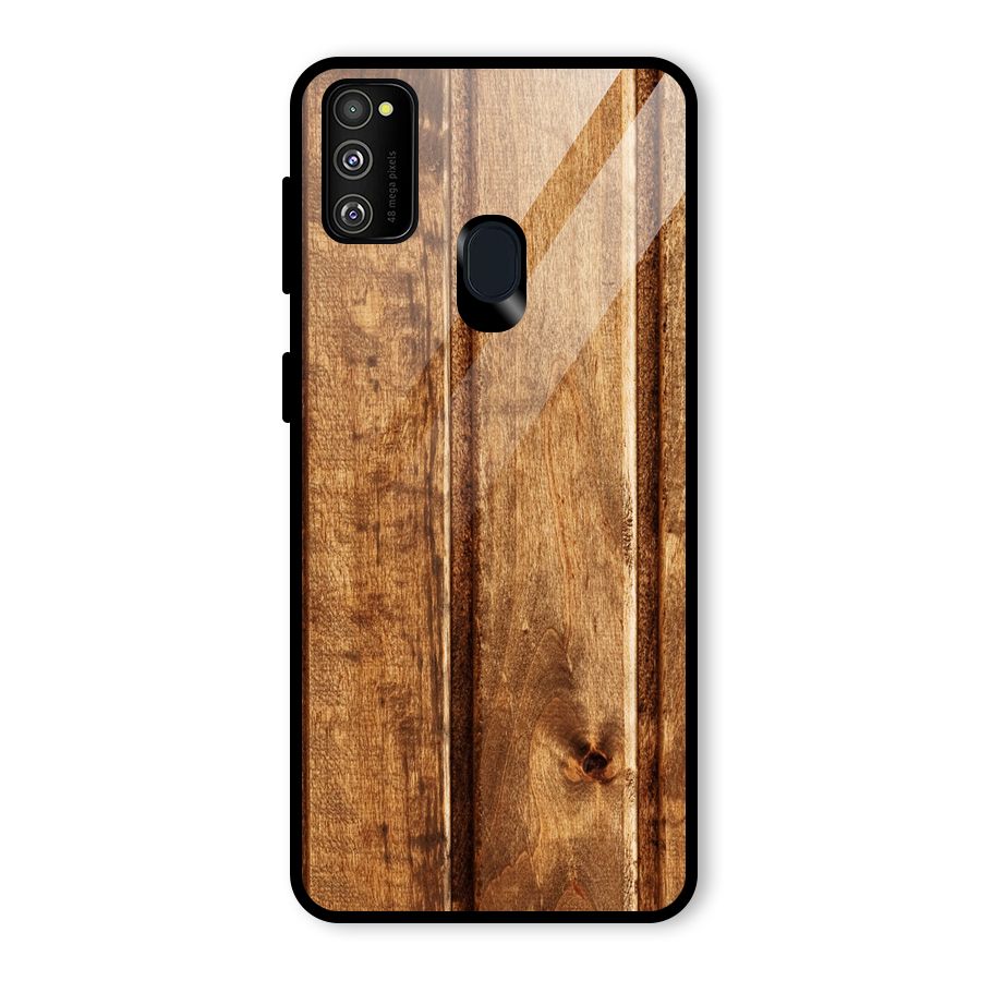 Classic Wood Print Glass Back Case for Galaxy M30s
