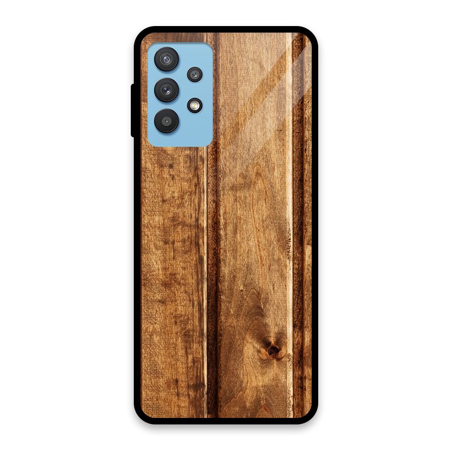 Classic Wood Print Glass Back Case for Galaxy M32 5G