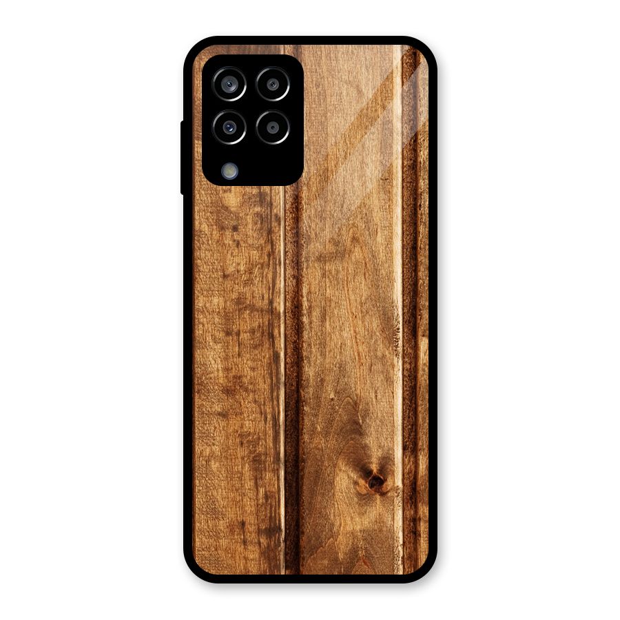 Classic Wood Print Glass Back Case for Galaxy M33