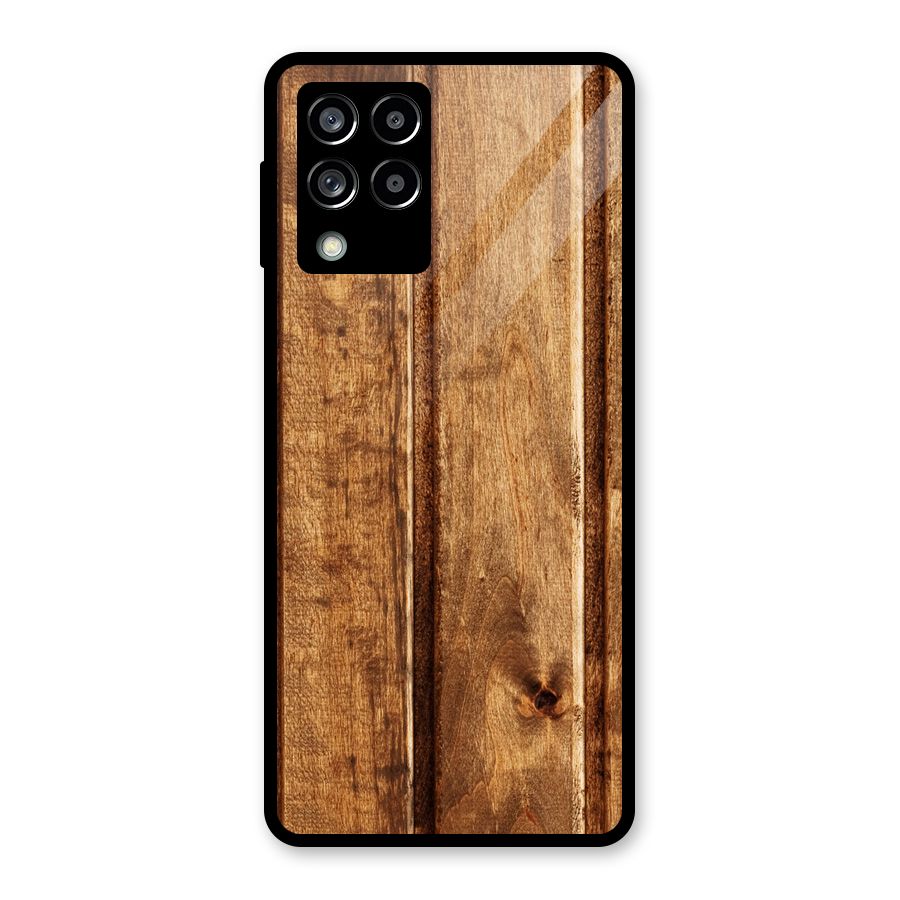 Classic Wood Print Glass Back Case for Galaxy M53 5G