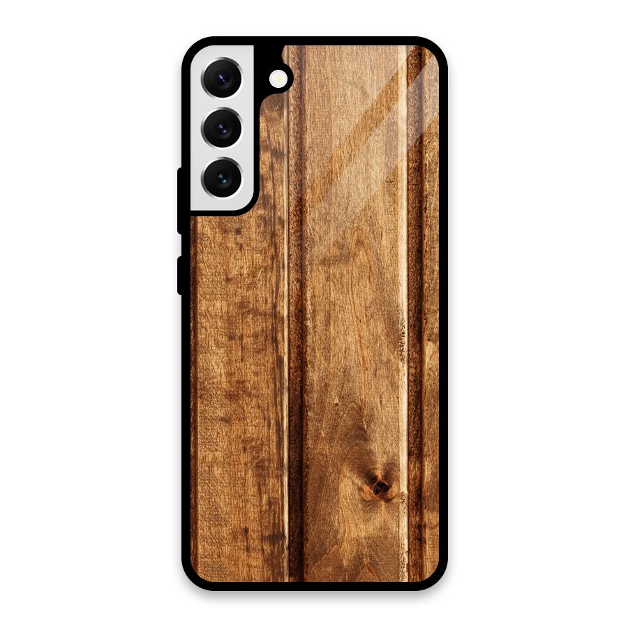 Classic Wood Print Glass Back Case for Galaxy S22 Plus 5G