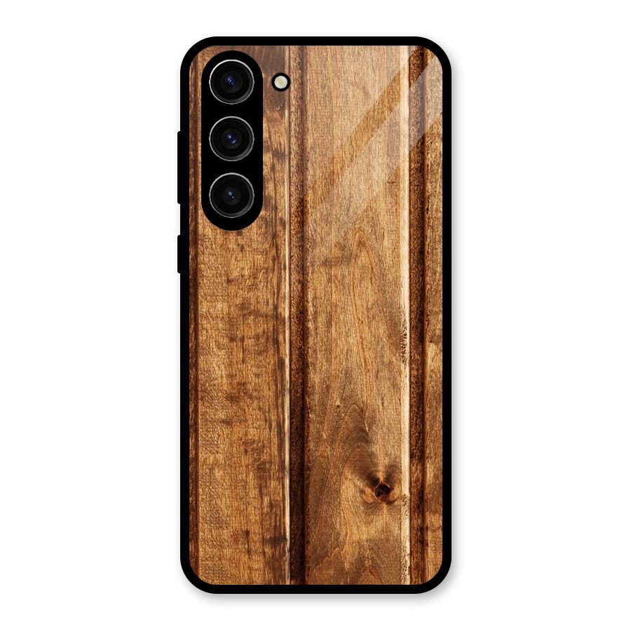 Classic Wood Print Glass Back Case for Galaxy S23 Plus