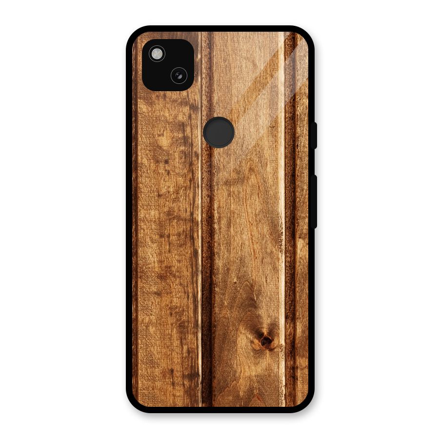 Classic Wood Print Glass Back Case for Google Pixel 4a