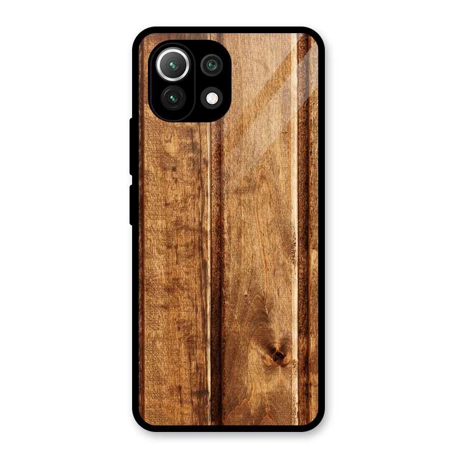 Classic Wood Print Glass Back Case for Mi 11 Lite NE 5G