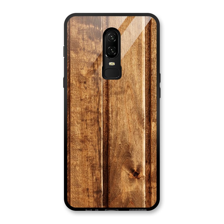 Classic Wood Print Glass Back Case for OnePlus 6