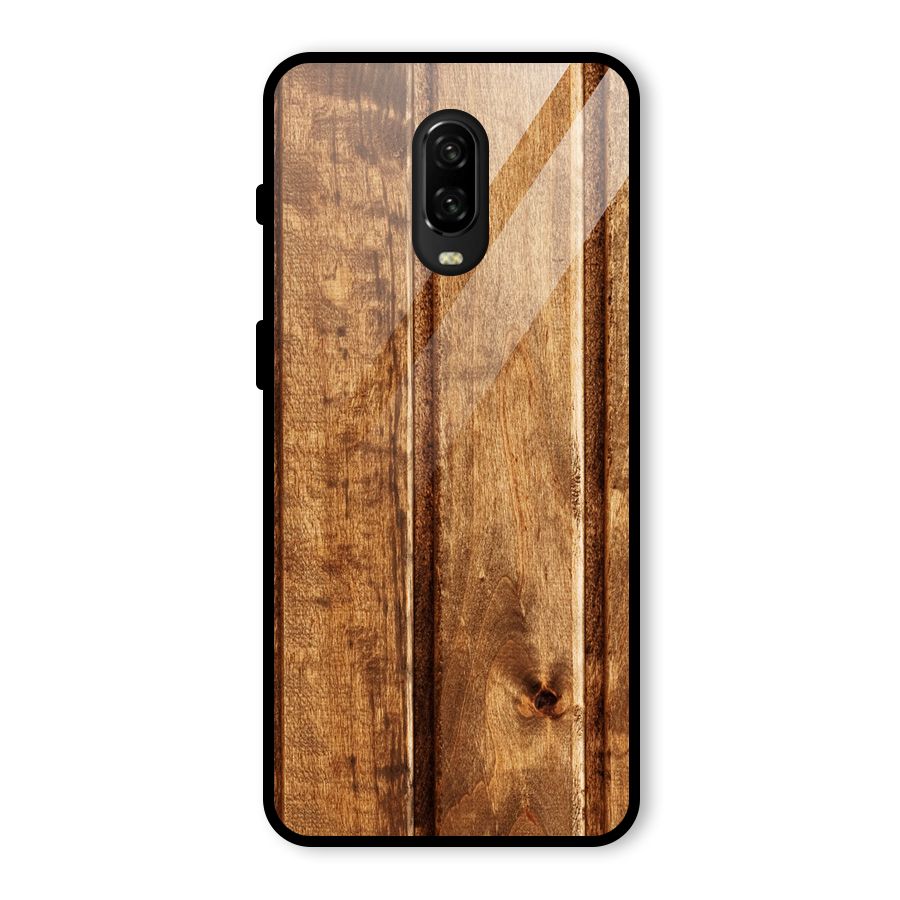 Classic Wood Print Glass Back Case for OnePlus 6T