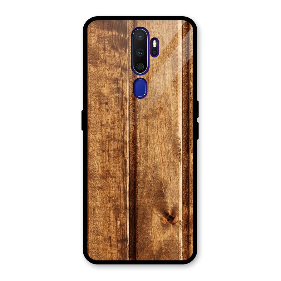 Classic Wood Print Glass Back Case for Oppo A9 (2020)