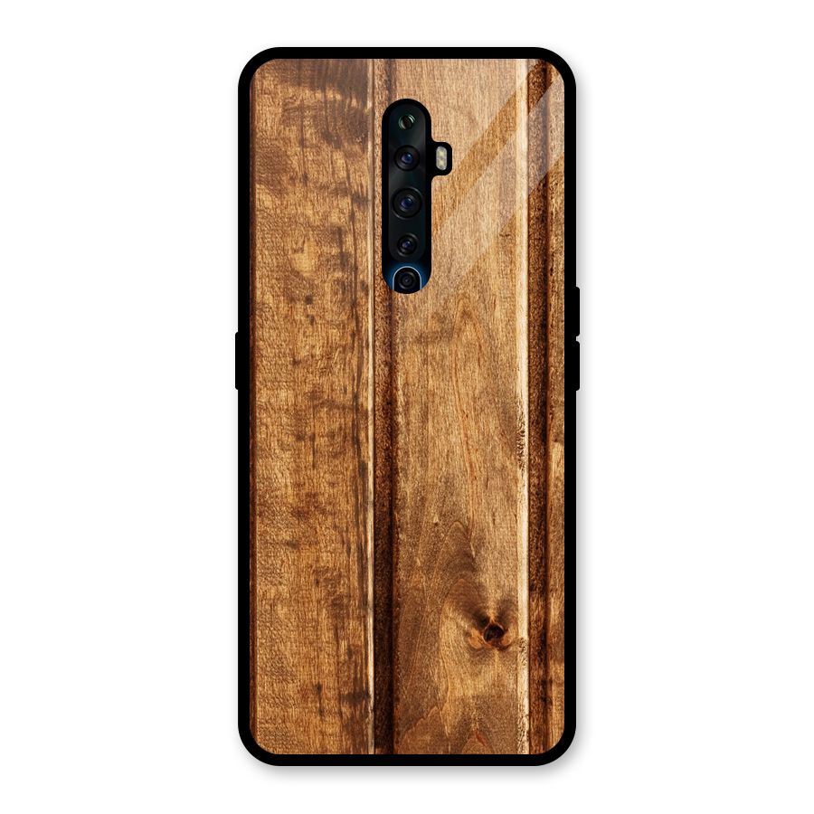Classic Wood Print Glass Back Case for Oppo Reno2 Z
