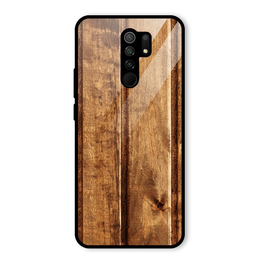 Classic Wood Print Glass Back Case for Poco M2