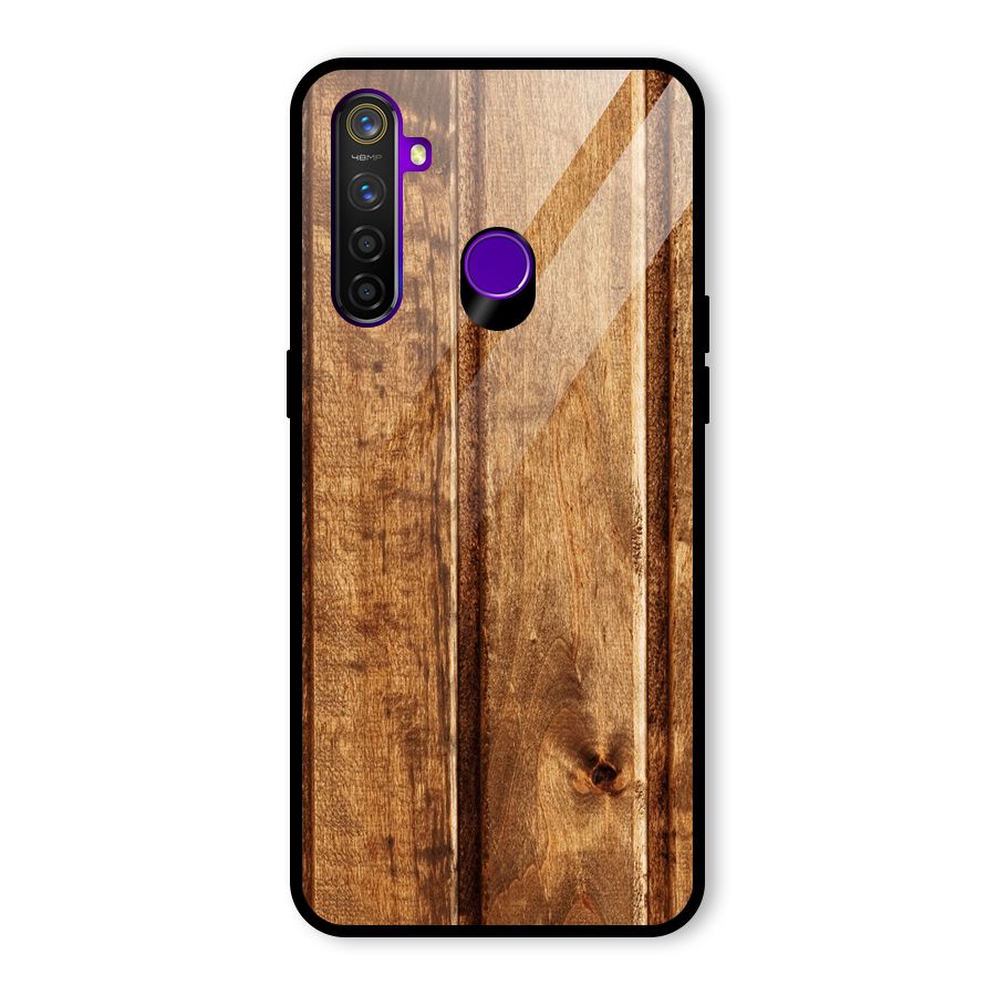 Classic Wood Print Glass Back Case for Realme 5 Pro