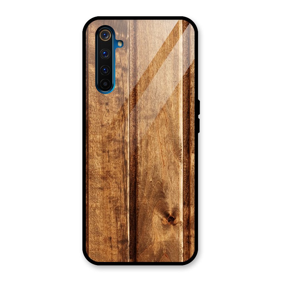 Classic Wood Print Glass Back Case for Realme 6 Pro