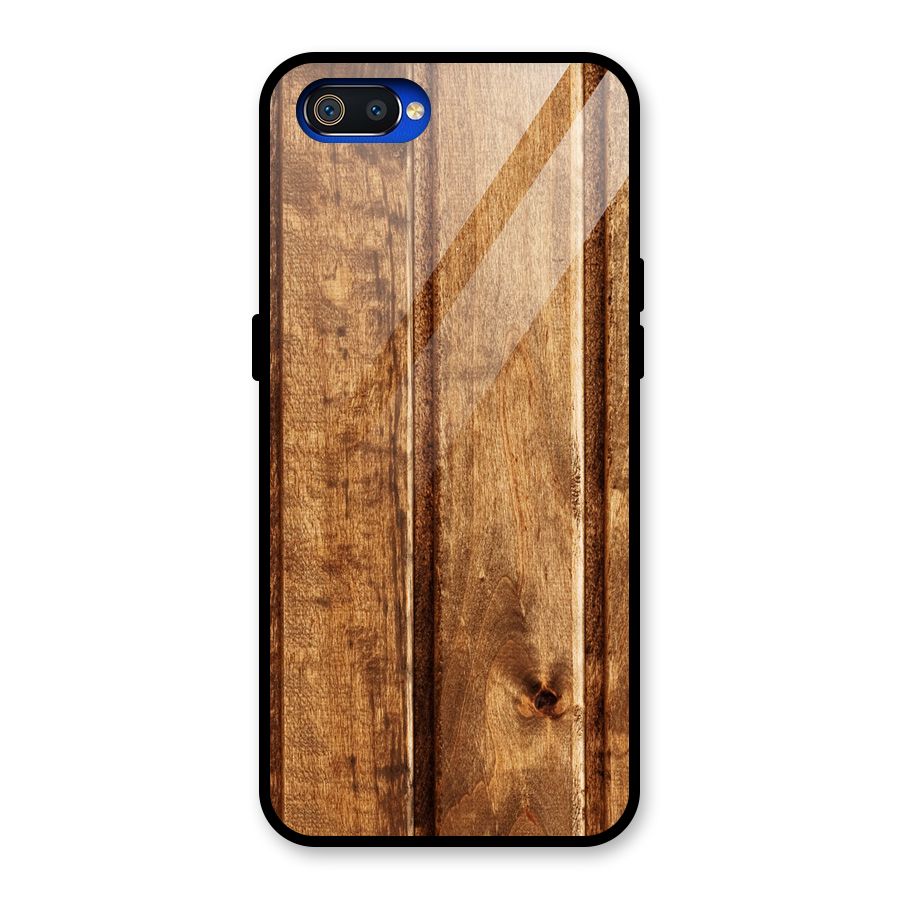 Classic Wood Print Glass Back Case for Realme C2
