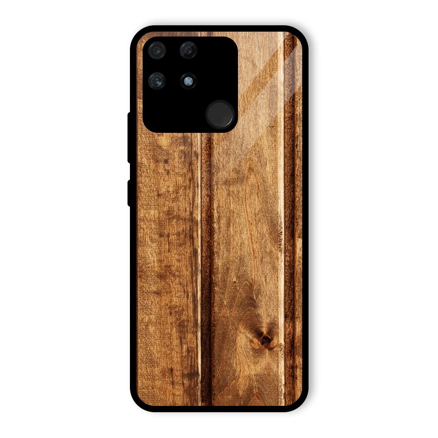 Classic Wood Print Glass Back Case for Realme Narzo 50A
