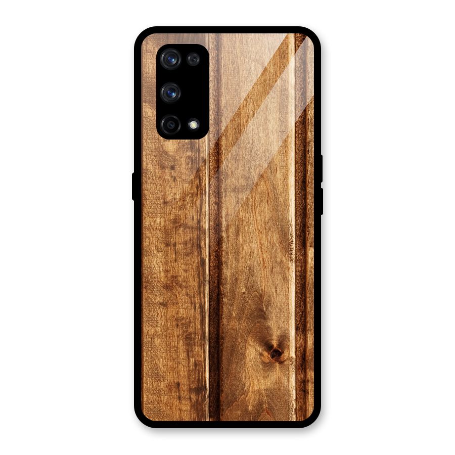 Classic Wood Print Glass Back Case for Realme X7 Pro