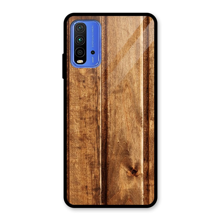 Classic Wood Print Glass Back Case for Redmi 9 Power