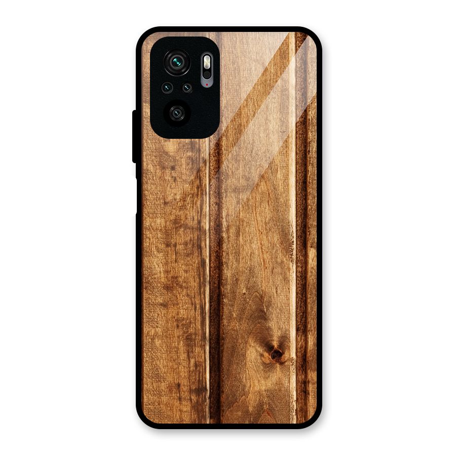 Classic Wood Print Glass Back Case for Redmi Note 10S