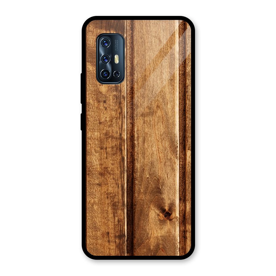 Classic Wood Print Glass Back Case for Vivo V17