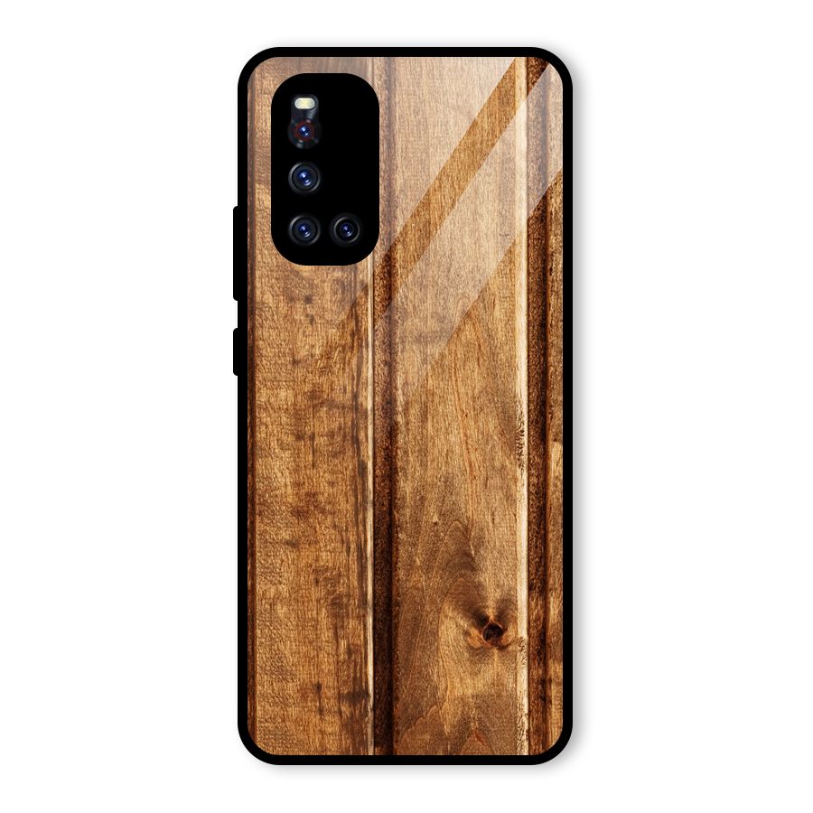 Classic Wood Print Glass Back Case for Vivo V19