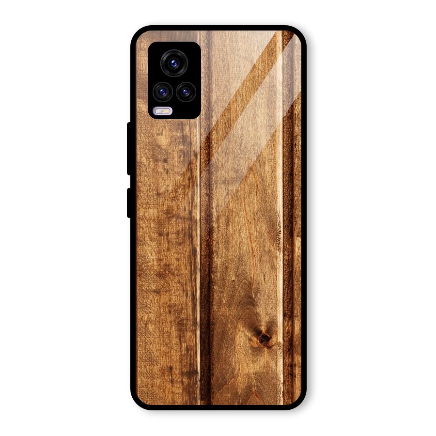 Classic Wood Print Glass Back Case for Vivo V20