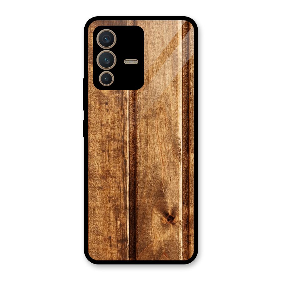 Classic Wood Print Glass Back Case for Vivo V23 5G