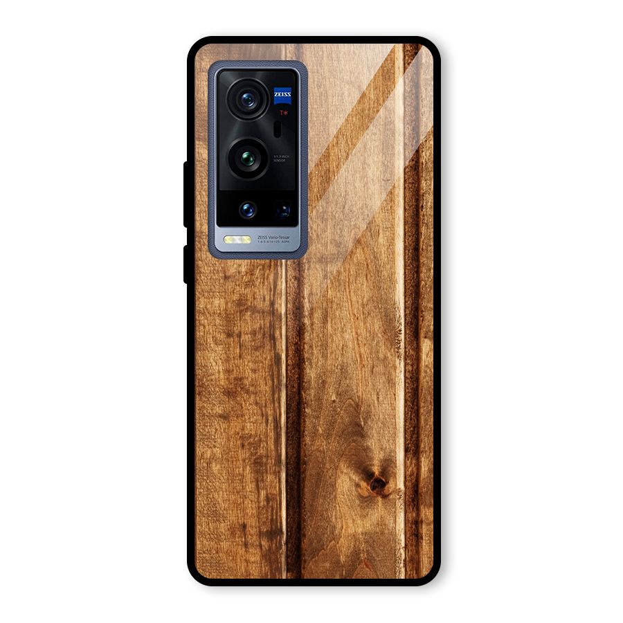 Classic Wood Print Glass Back Case for Vivo X60 Pro Plus