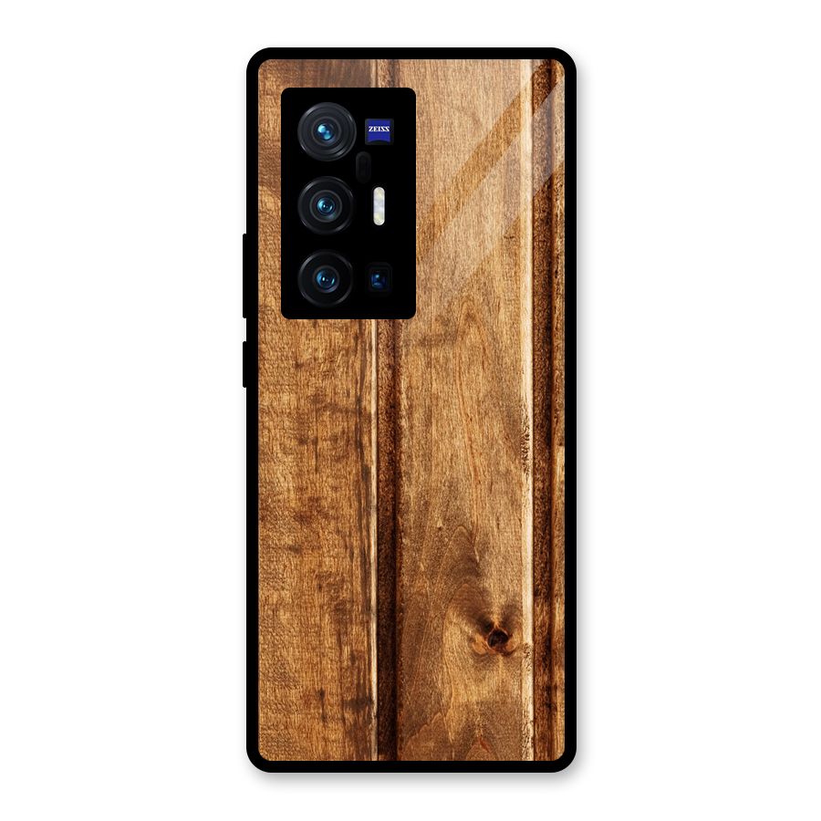 Classic Wood Print Glass Back Case for Vivo X70 Pro Plus