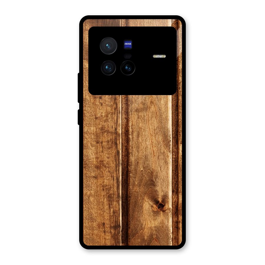 Classic Wood Print Glass Back Case for Vivo X80