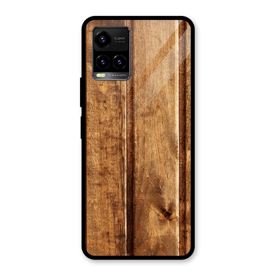Classic Wood Print Glass Back Case for Vivo Y21T