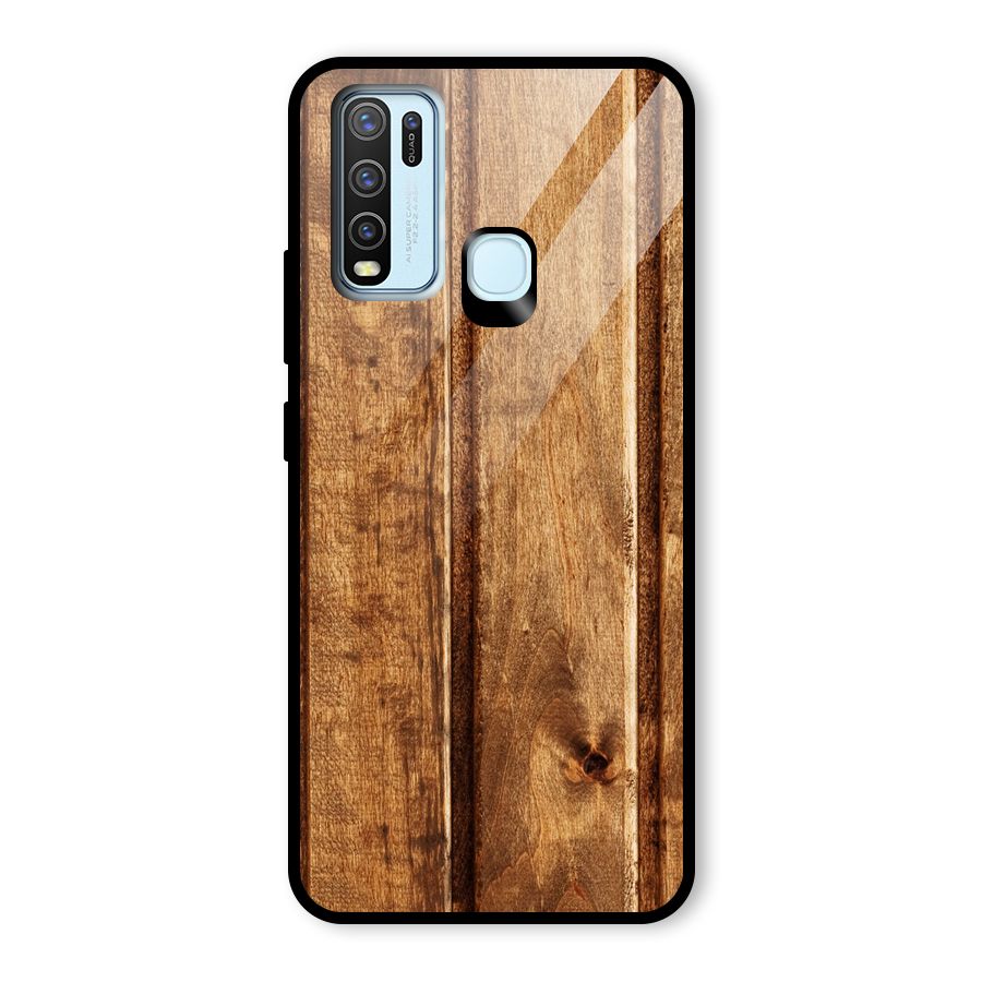 Classic Wood Print Glass Back Case for Vivo Y30