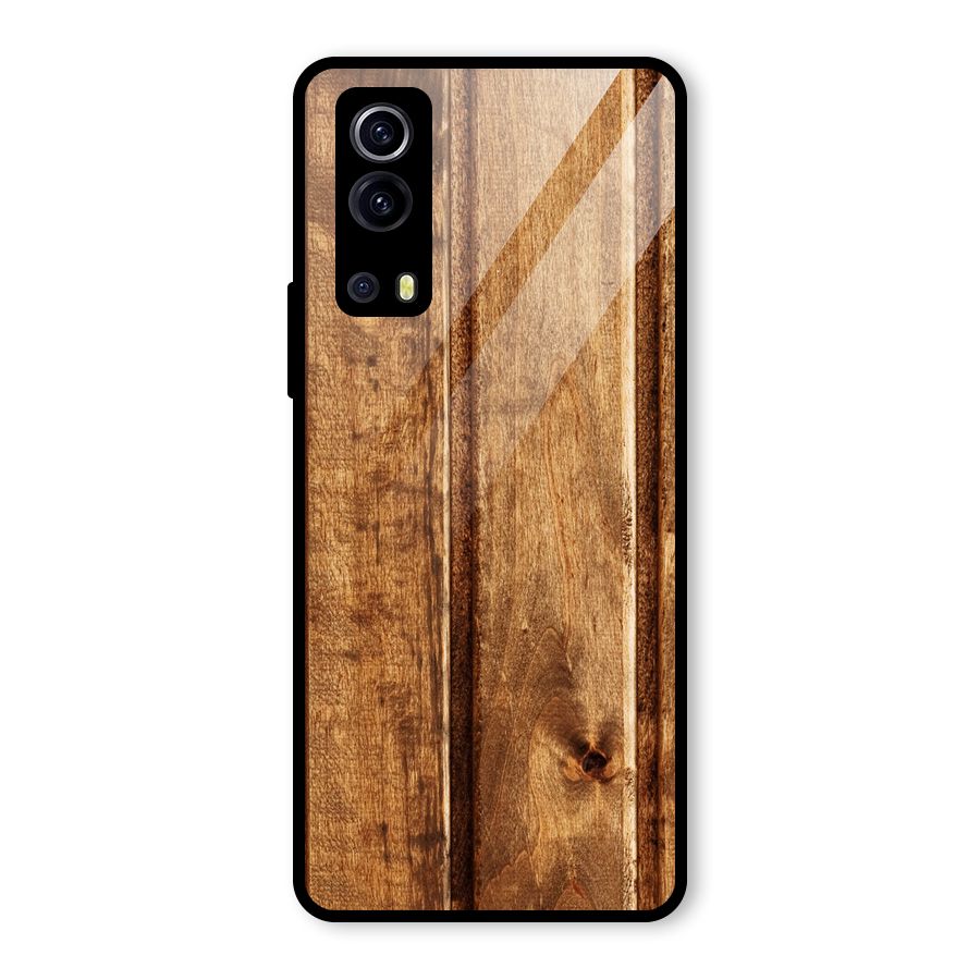 Classic Wood Print Glass Back Case for Vivo iQOO Z3
