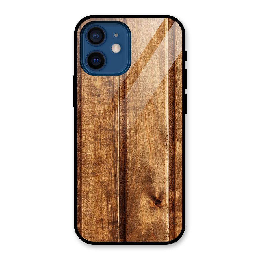 Classic Wood Print Glass Back Case for iPhone 12 Mini