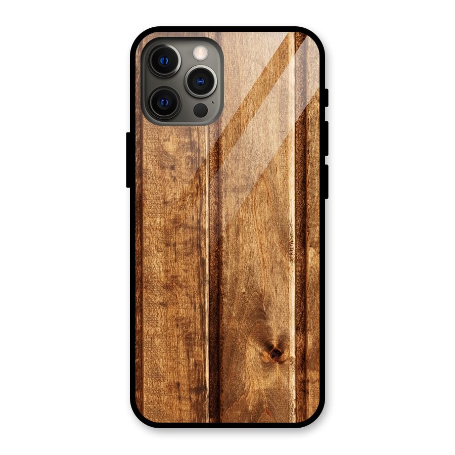 Classic Wood Print Glass Back Case for iPhone 12 Pro Max
