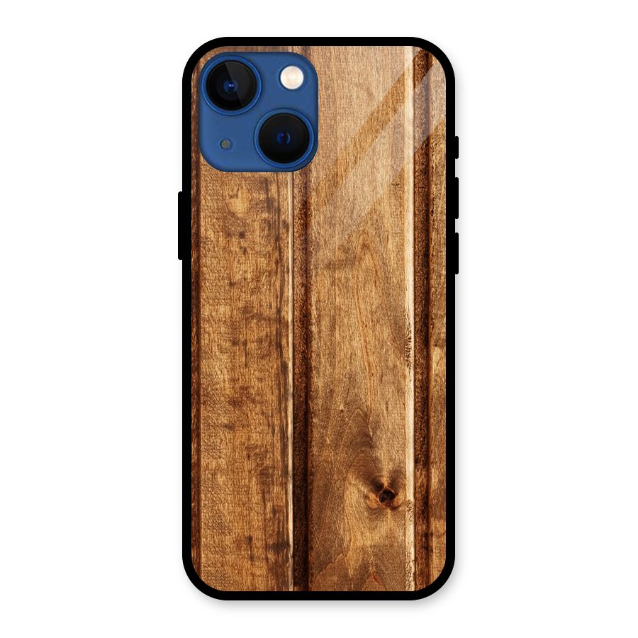 Classic Wood Print Glass Back Case for iPhone 13 Mini