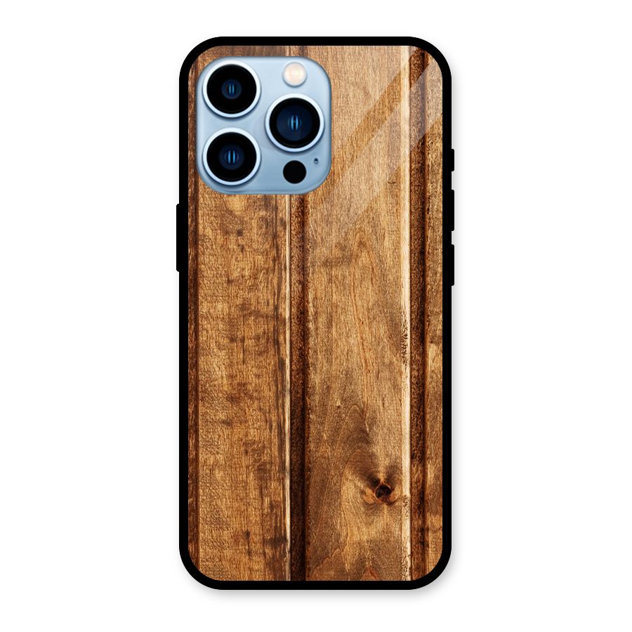 Classic Wood Print Glass Back Case for iPhone 13 Pro