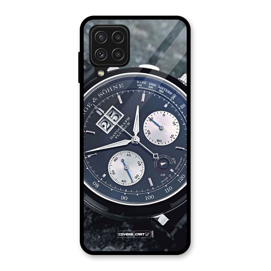Classic Wrist Watch Glass Back Case for Galaxy A22 4G