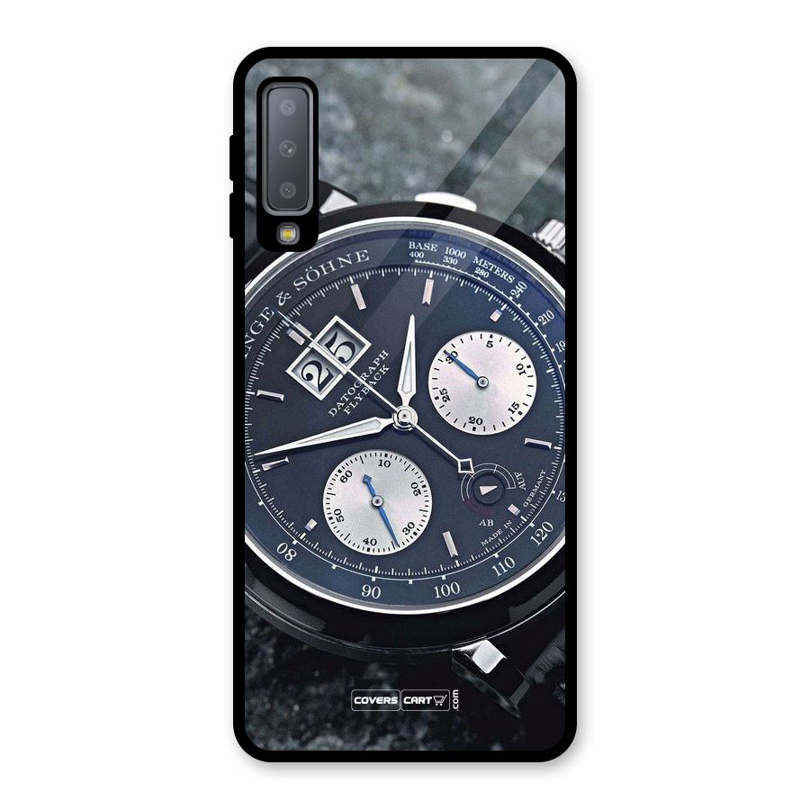 Classic Wrist Watch Glass Back Case for Galaxy A7 (2018)