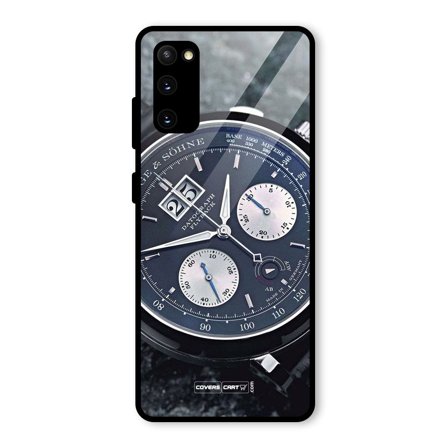 Classic Wrist Watch Glass Back Case for Galaxy S20 FE 5G