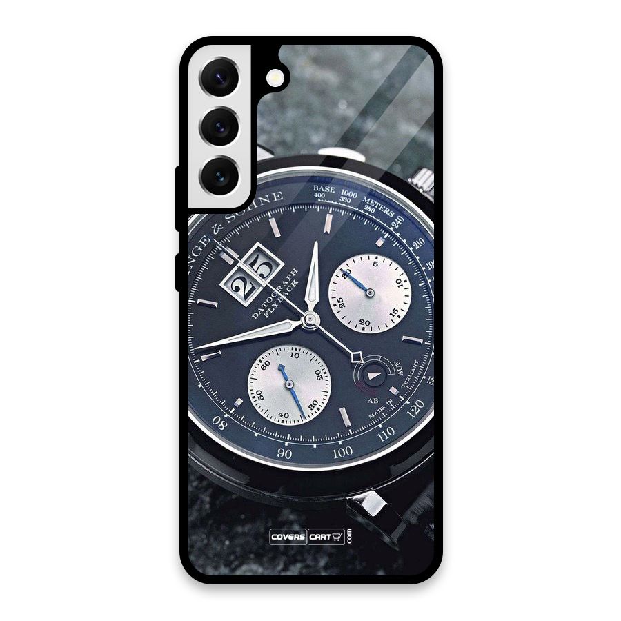 Classic Wrist Watch Glass Back Case for Galaxy S22 Plus 5G