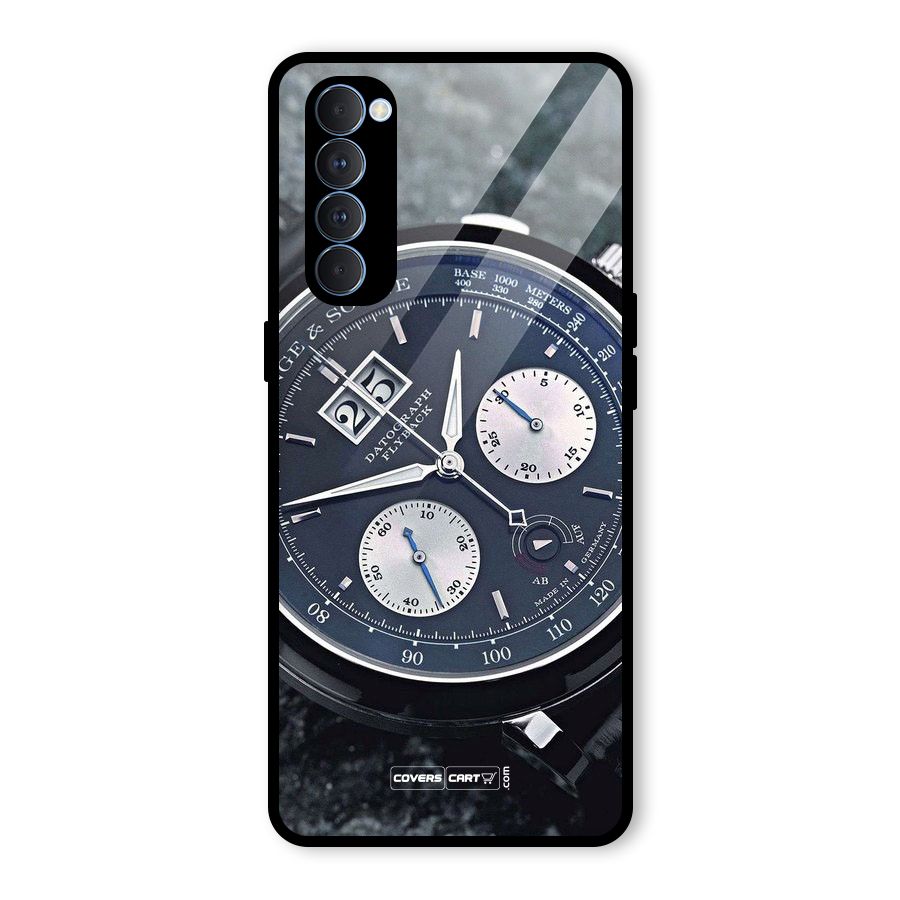 Classic Wrist Watch Glass Back Case for Oppo Reno4 Pro