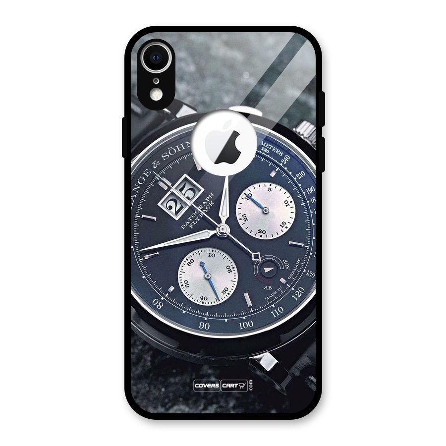 Classic Wrist Watch Glass Back Case for iPhone XR Logo Cut