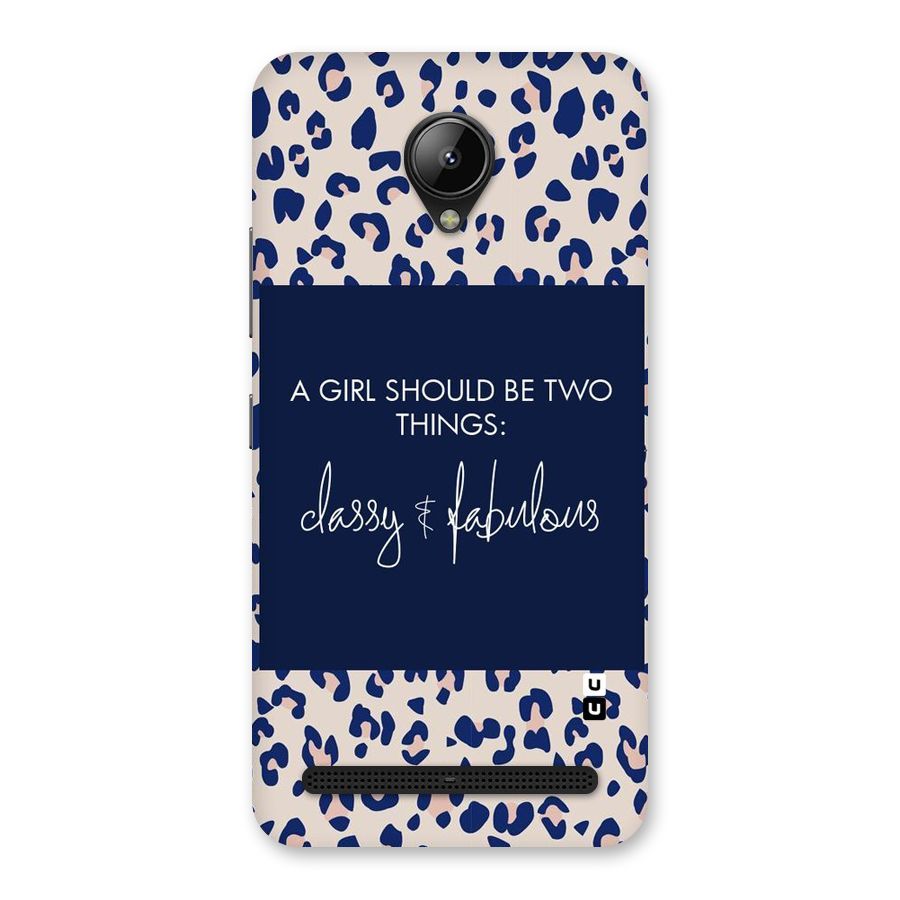 Classy and Fabulous Back Case for Lenovo C2