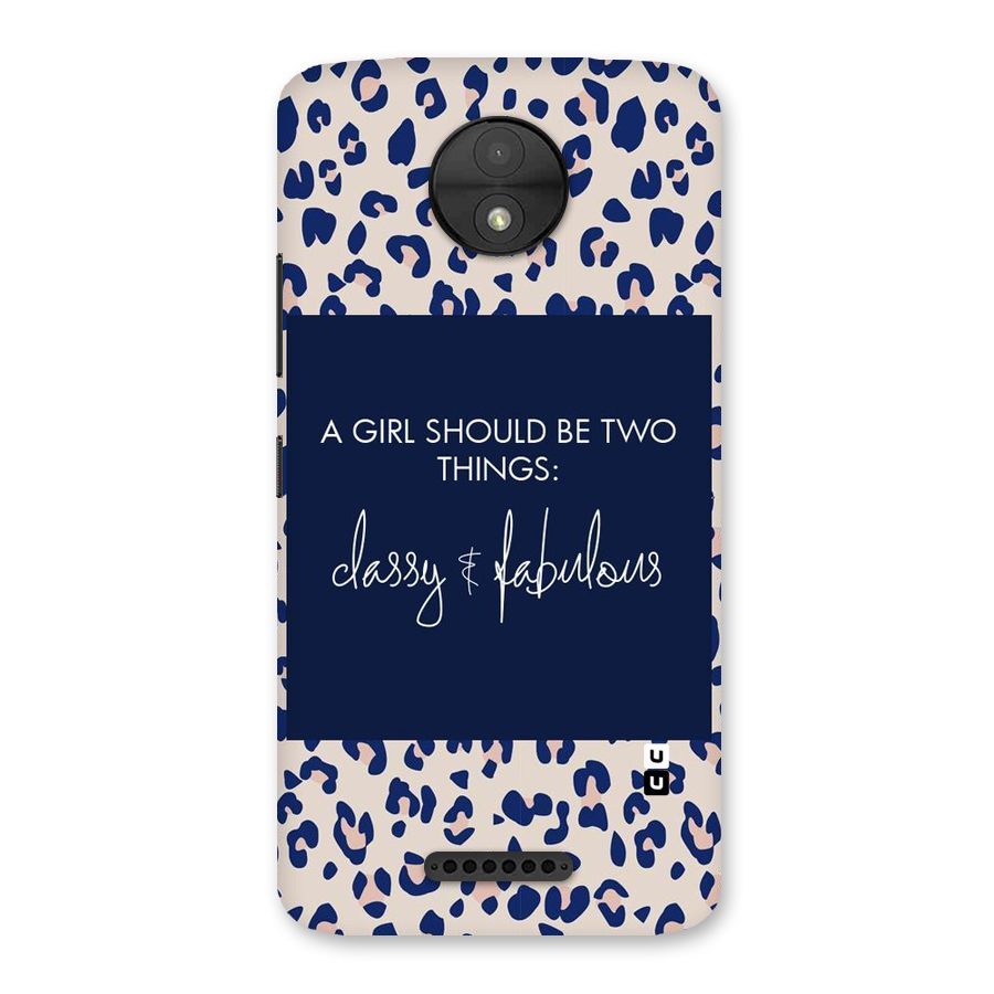 Classy and Fabulous Back Case for Moto C